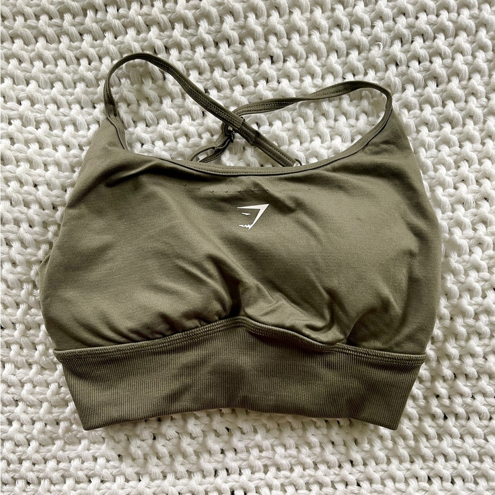 Gymshark sweat seamless longline sport bra - dusty olive